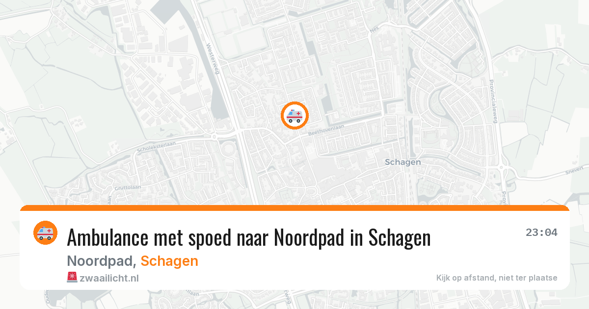 Ambulance met spoed naar Noordpad in Schagen — 24 mei 2026
