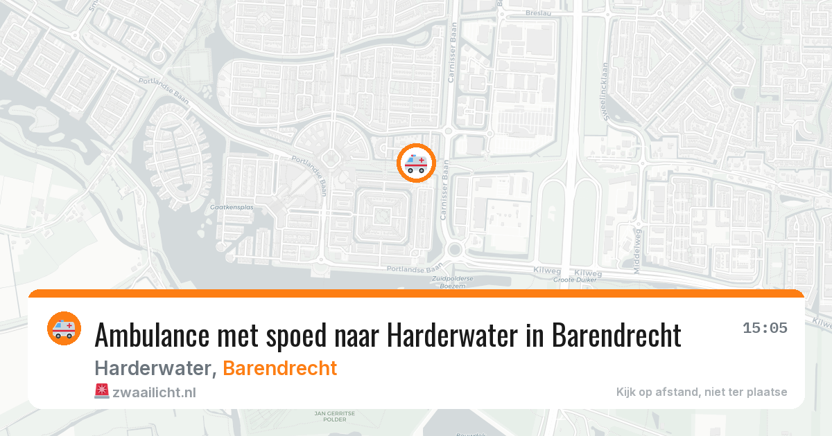 Ambulance met spoed naar Harderwater in Barendrecht — 26 jun 2026
