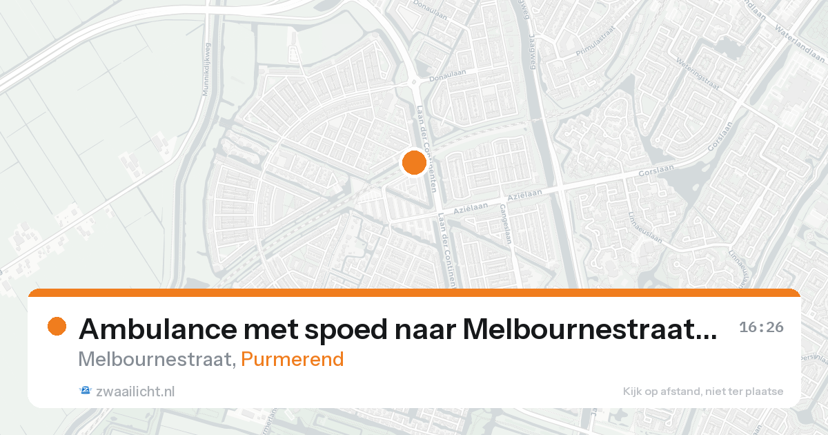 Ambulance met spoed naar Melbournestraat in Purmerend — 18 aug 2026