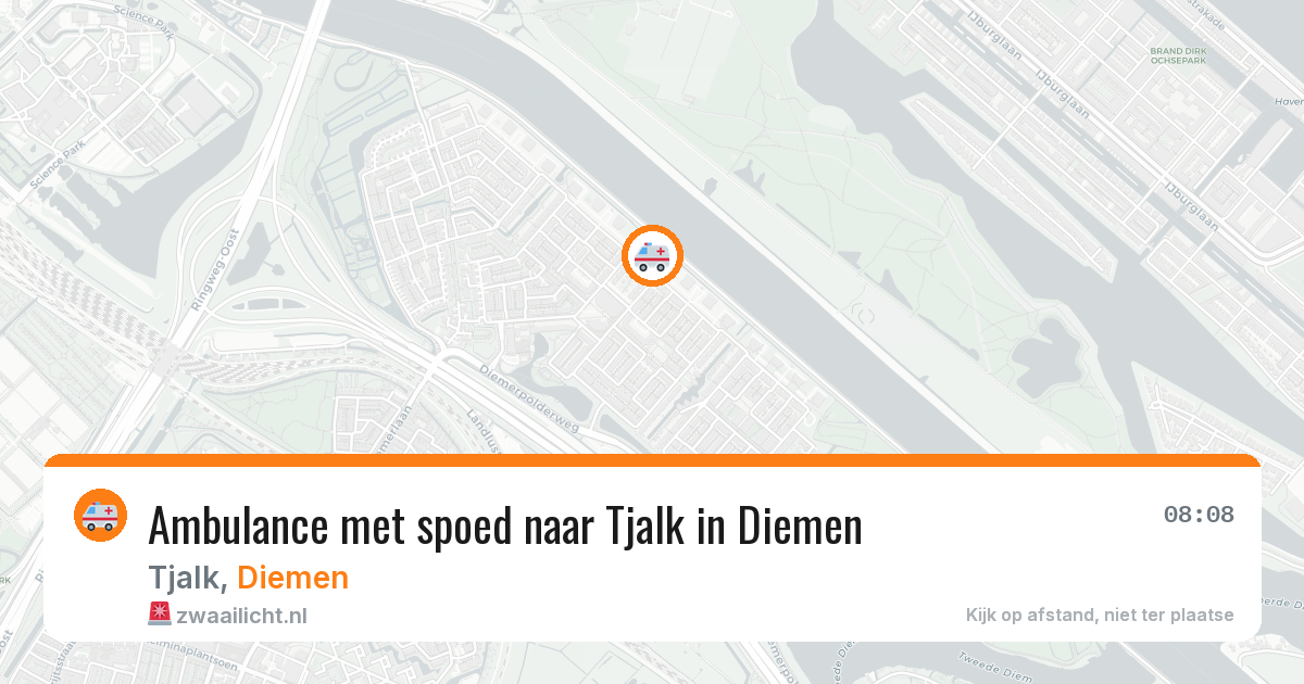 Ambulance met spoed naar Tjalk in Diemen — 31 jul 2026