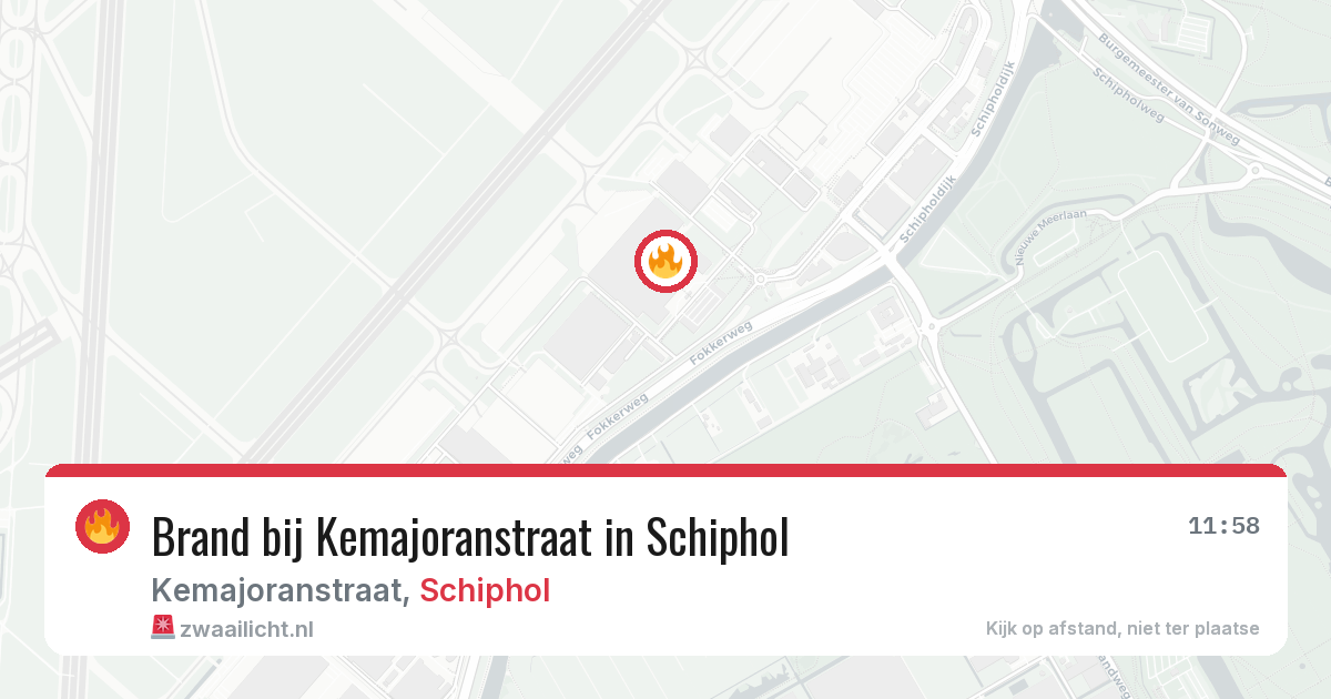 Brand bij Kemajoranstraat in Schiphol — 10 aug 2026