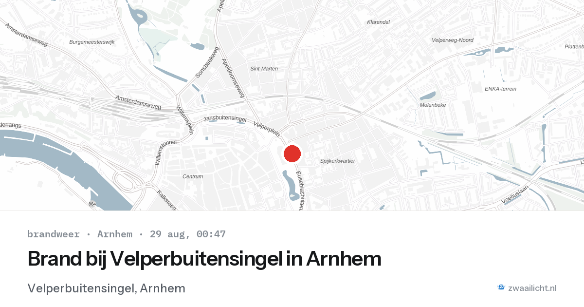 Brand bij Velperbuitensingel in Arnhem — 28 aug 2026