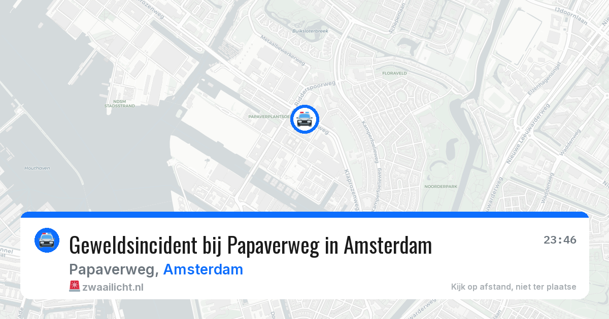 Geweldsincident bij Papaverweg in Amsterdam — 12 aug 2026