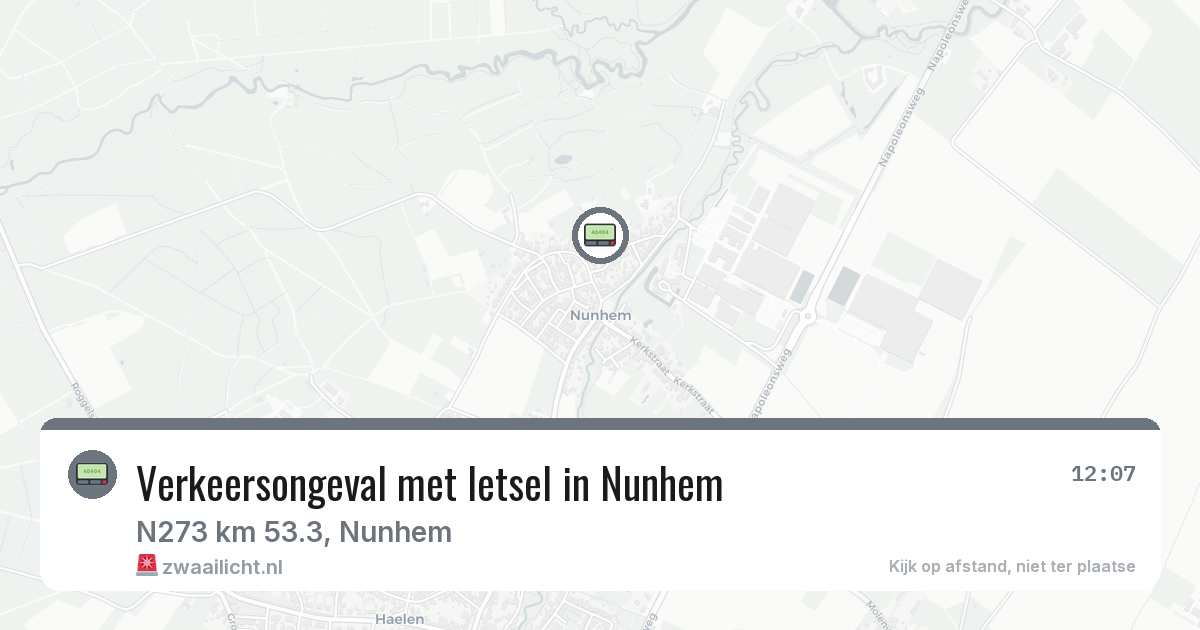 Verkeersongeval met letsel in Nunhem — 10 mei 2026