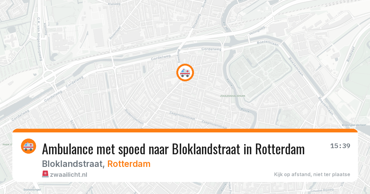 Ambulance met spoed naar Bloklandstraat in Rotterdam — 29 mei 2026