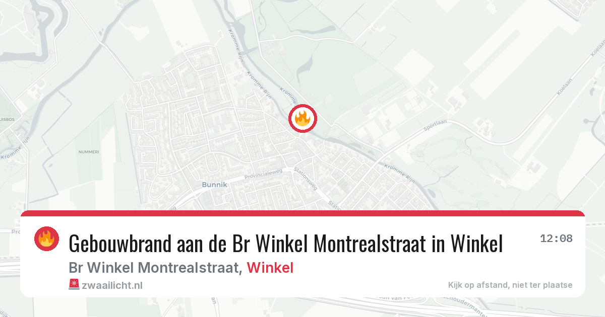 Gebouwbrand aan de Br Winkel Montrealstraat in Winkel — 1 feb 2026
