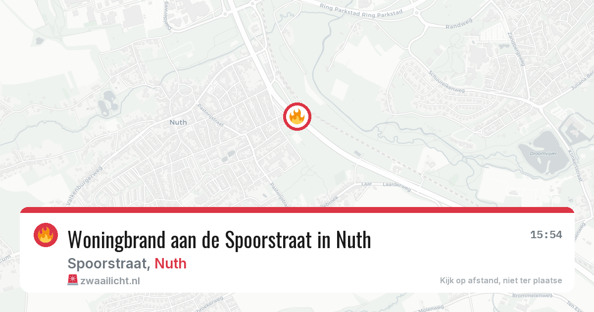 Woningbrand aan de Spoorstraat in Nuth — 7 jul 2026