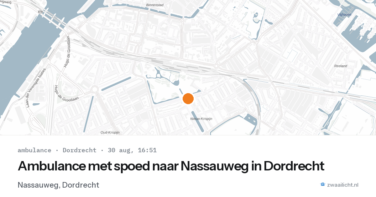 Ambulance met spoed naar Nassauweg in Dordrecht — 30 aug 2026