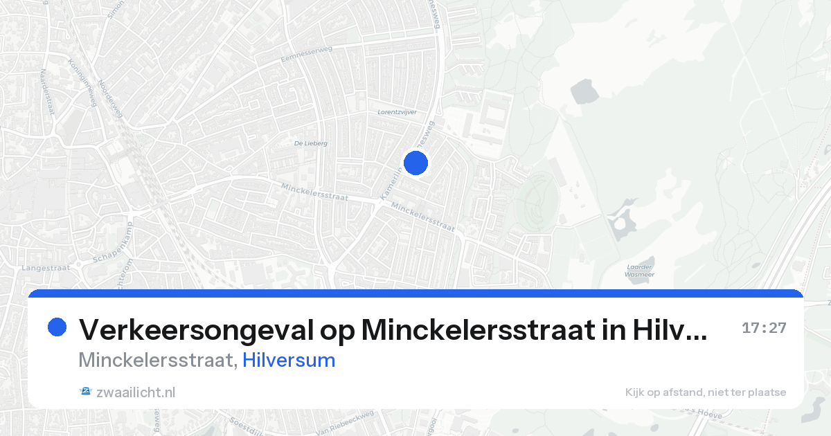 Verkeersongeval op Minckelersstraat in Hilversum — 23 aug 2026