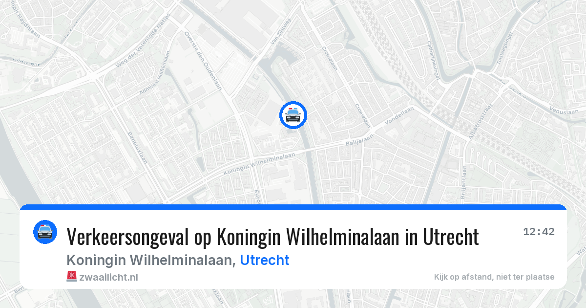 Verkeersongeval op Koningin Wilhelminalaan in Utrecht — 28 jun 2026