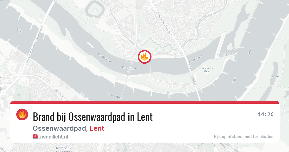 Brand bij Ossenwaardpad in Lent — 2 aug 2026