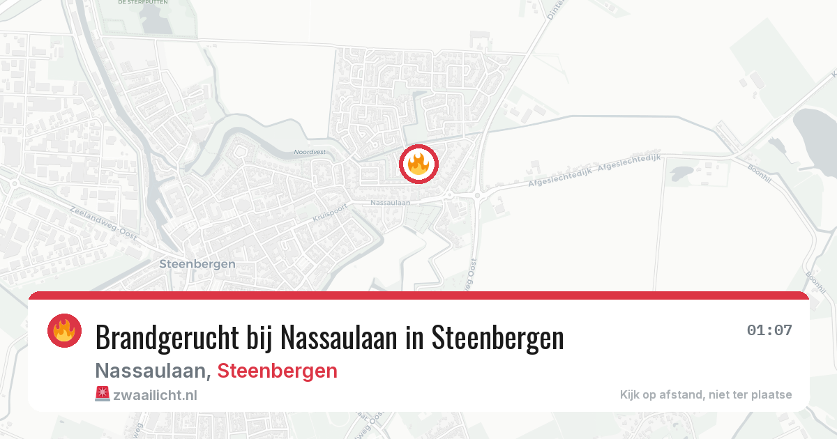 Brandgerucht bij Nassaulaan in Steenbergen — 27 jun 2026