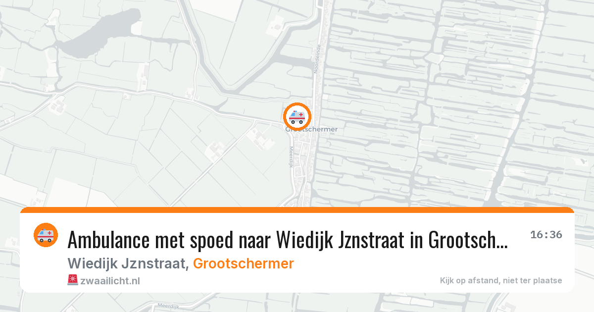 Ambulance met spoed naar Wiedijk Jznstraat in Grootschermer — 31 mei 2026