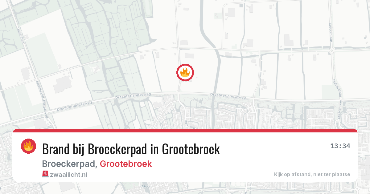Brand bij Broeckerpad in Grootebroek — 28 mei 2026