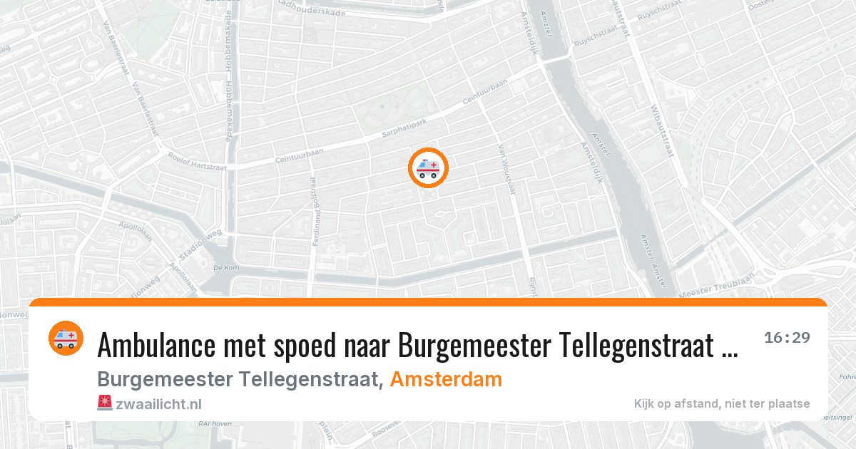 Ambulance met spoed naar Burgemeester Tellegenstraat in Amsterdam — 25 jun 2026