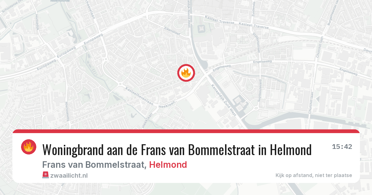 Woningbrand aan de Frans van Bommelstraat in Helmond — 3 apr 2026