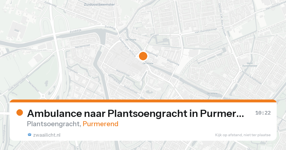 Ambulance naar Plantsoengracht in Purmerend — 18 aug 2026