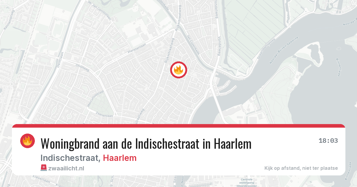 Woningbrand aan de Indischestraat in Haarlem — 12 aug 2026