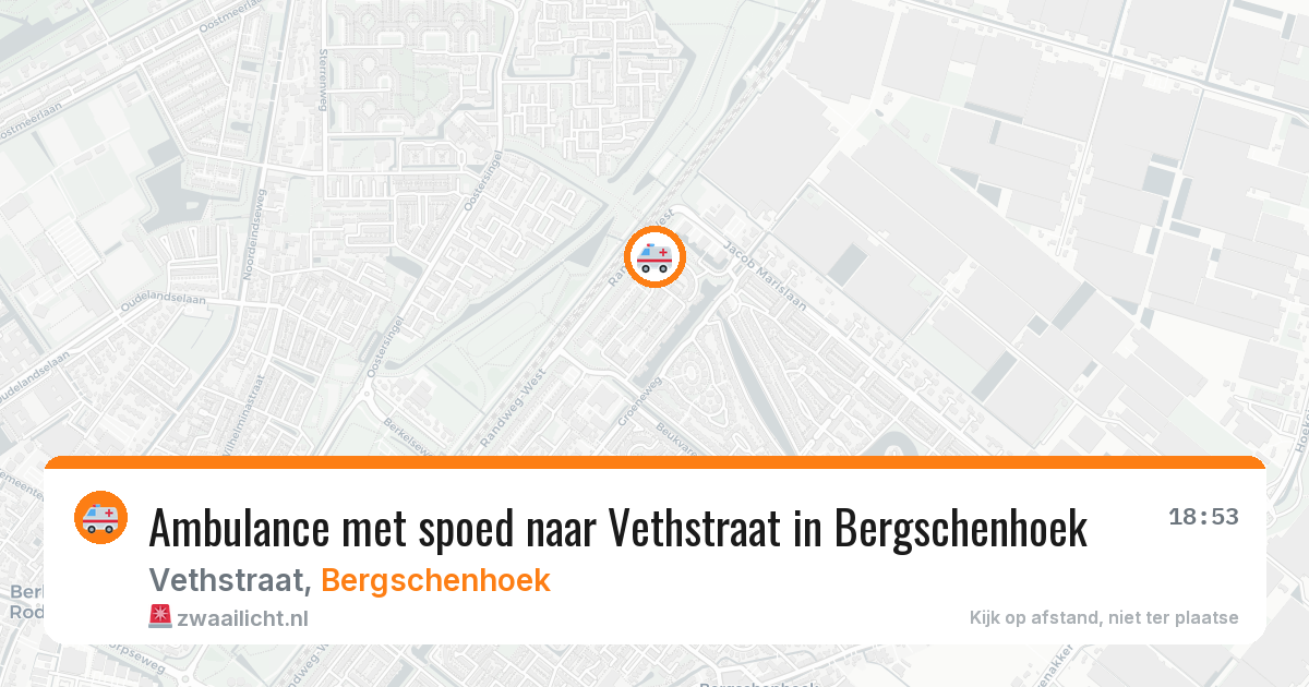 Ambulance met spoed naar Vethstraat in Bergschenhoek — 4 jun 2026