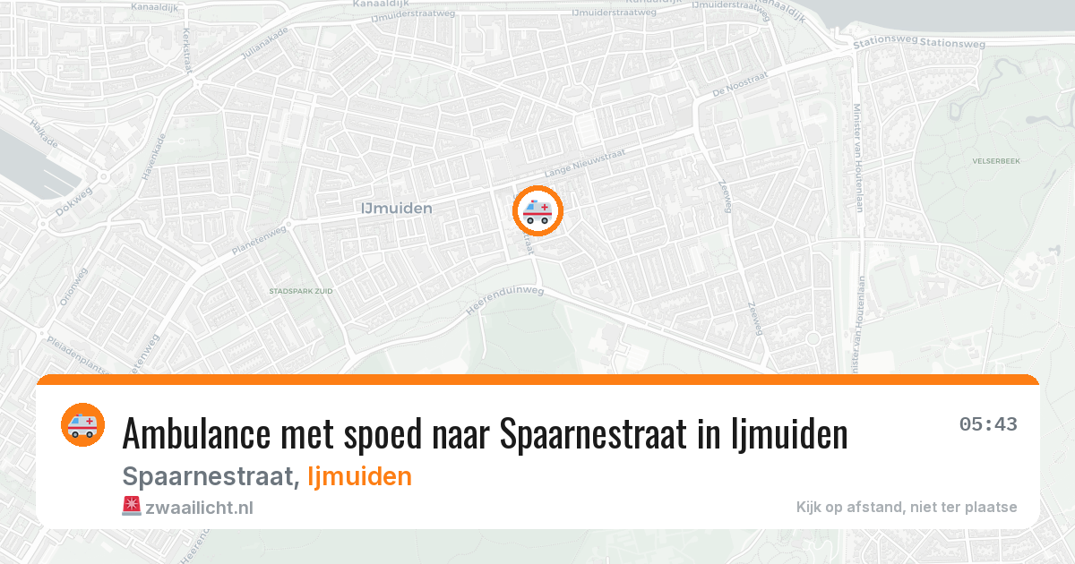 Ambulance met spoed naar Spaarnestraat in Ijmuiden — 8 jun 2026