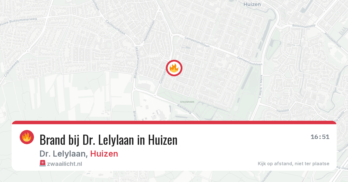Brand bij Dr. Lelylaan in Huizen — 23 mrt 2026