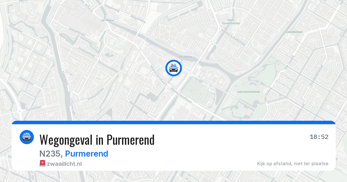 Wegongeval in Purmerend — 31 jul 2026