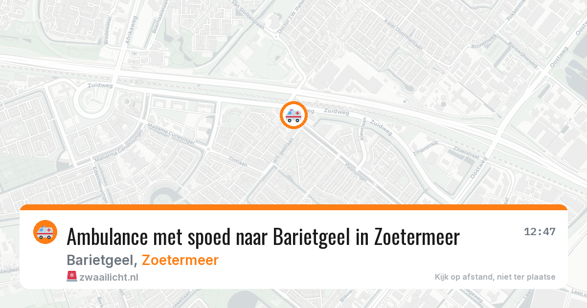 Ambulance met spoed naar Barietgeel in Zoetermeer — 13 aug 2026