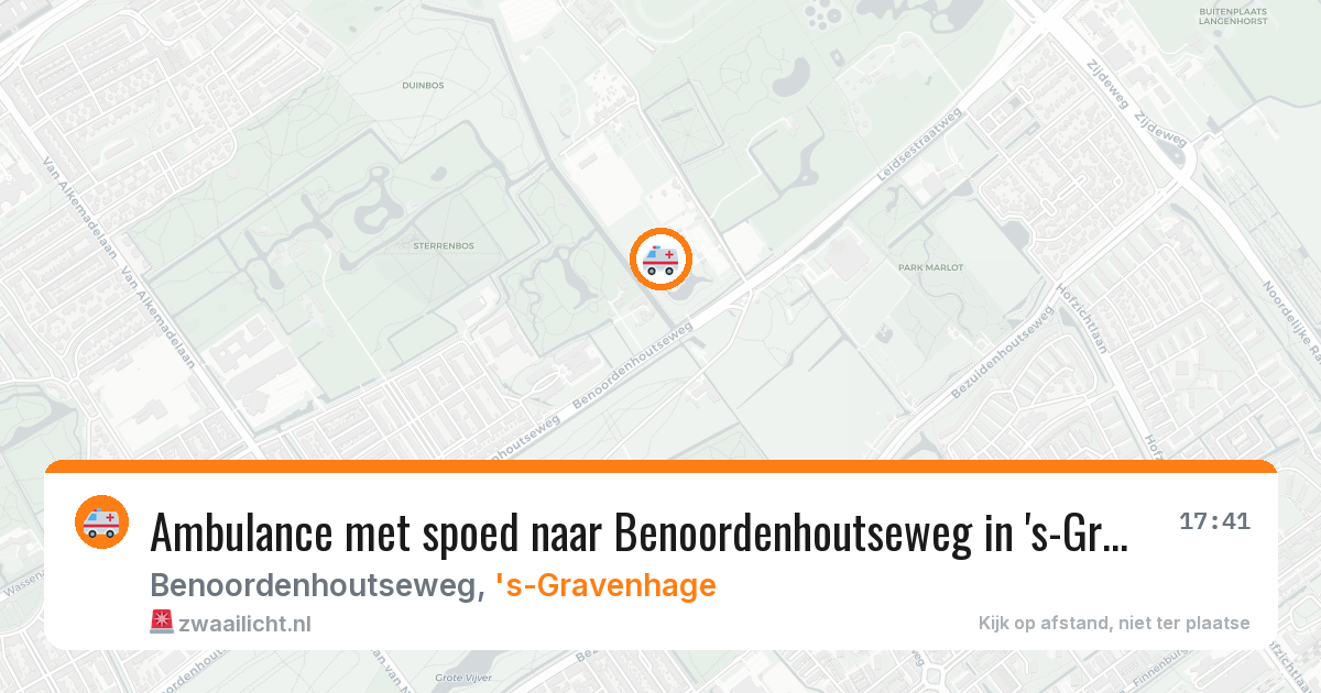 Ambulance met spoed naar Benoordenhoutseweg in 's-Gravenhage — 13 apr 2026