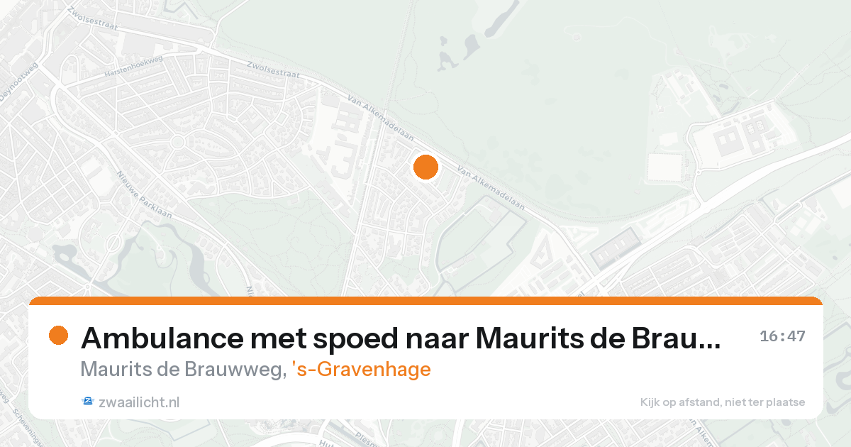 Ambulance met spoed naar Maurits de Brauwweg in 's-Gravenhage — 17 aug 2026