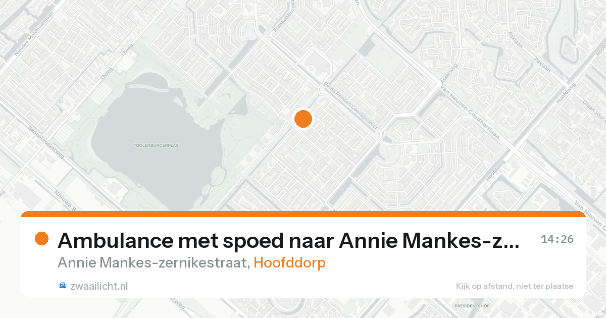 Ambulance met spoed naar Annie Mankes-zernikestraat in Hoofddorp — 8 jun 2026