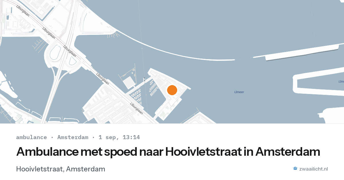 Ambulance met spoed naar Hooivletstraat in Amsterdam — 1 sep 2026