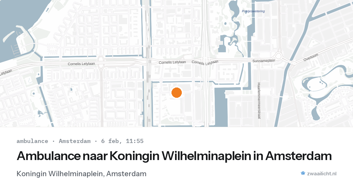 Ambulance naar Koningin Wilhelminaplein in Amsterdam — 6 feb 2026