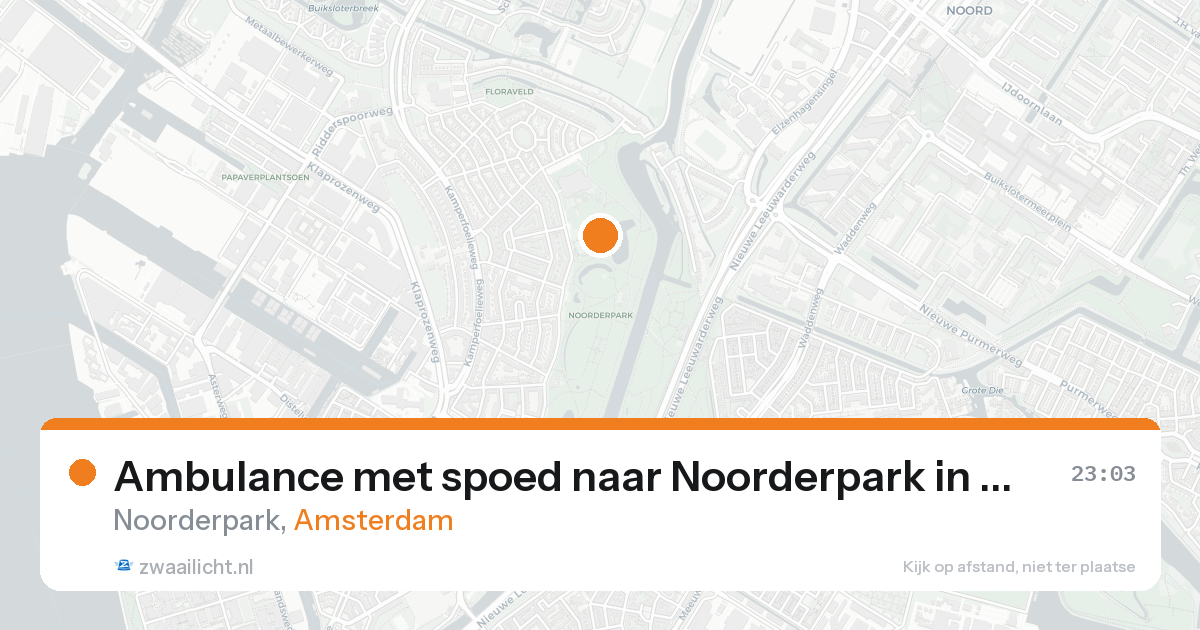 Ambulance met spoed naar Noorderpark in Amsterdam — 26 mei 2026