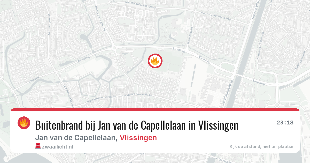 Buitenbrand bij Jan van de Capellelaan in Vlissingen — 19 jul 2026