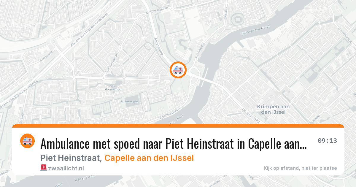 Ambulance met spoed naar Piet Heinstraat in Capelle aan den IJssel — 26 jul 2026