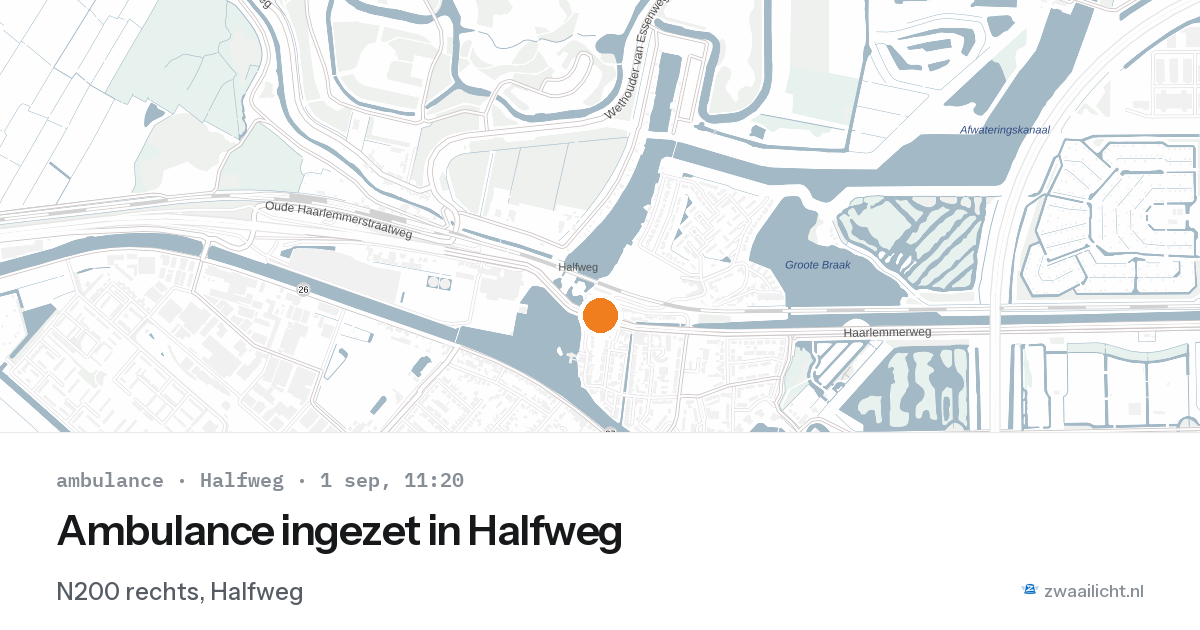 Ambulance ingezet in Halfweg — 1 sep 2026