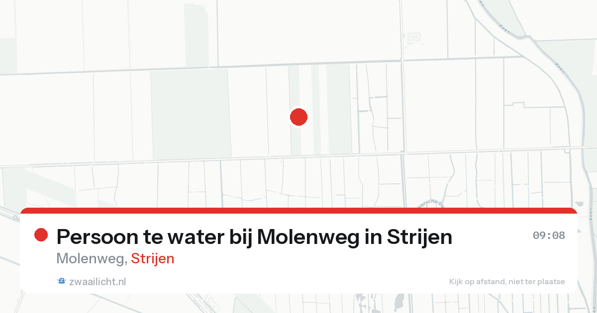 Persoon te water bij Molenweg in Strijen — 17 aug 2026