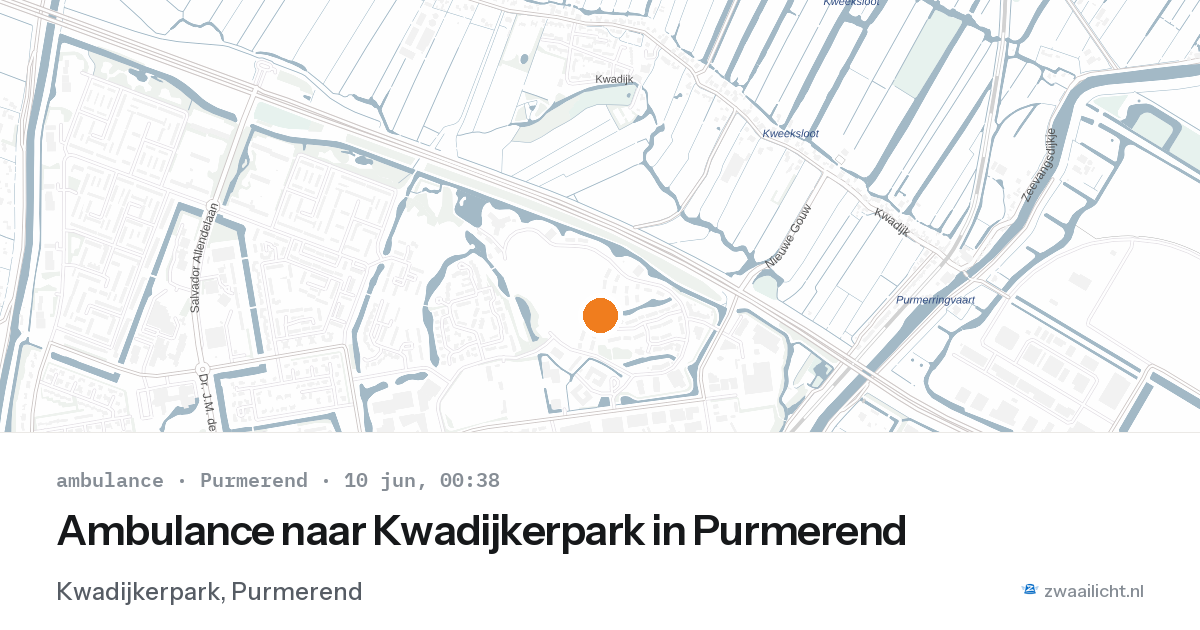 Ambulance naar Kwadijkerpark in Purmerend — 9 jun 2026