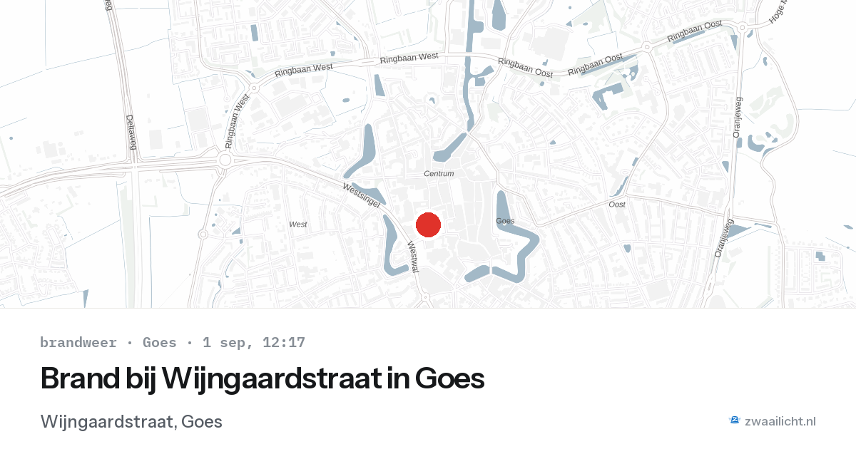Brand bij Wijngaardstraat in Goes — 1 sep 2026