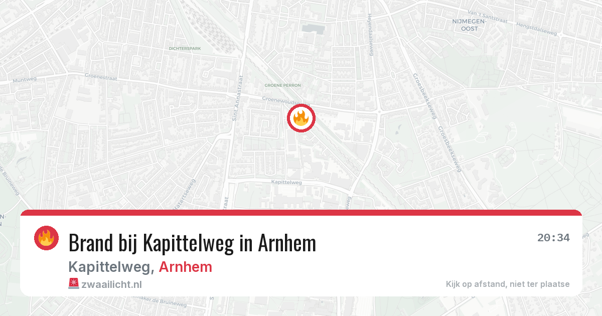 Brand bij Kapittelweg in Arnhem — 25 mrt 2026