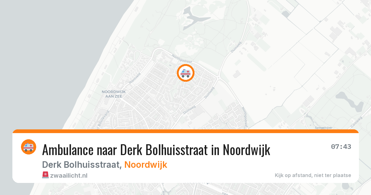 Ambulance naar Derk Bolhuisstraat in Noordwijk — 5 mei 2026