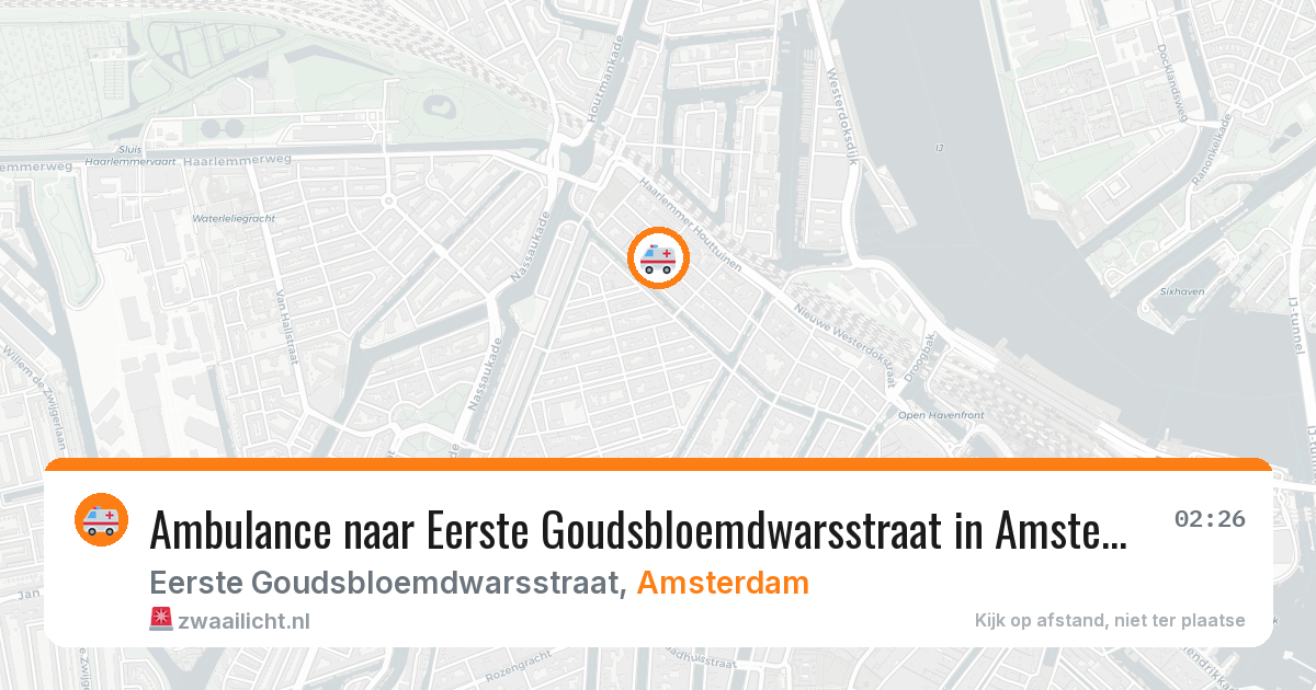 Ambulance naar Eerste Goudsbloemdwarsstraat in Amsterdam — 15 jun 2026