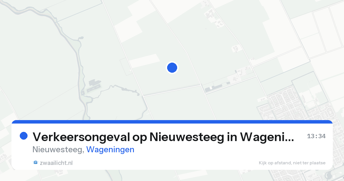 Verkeersongeval op Nieuwesteeg in Wageningen — 16 aug 2026