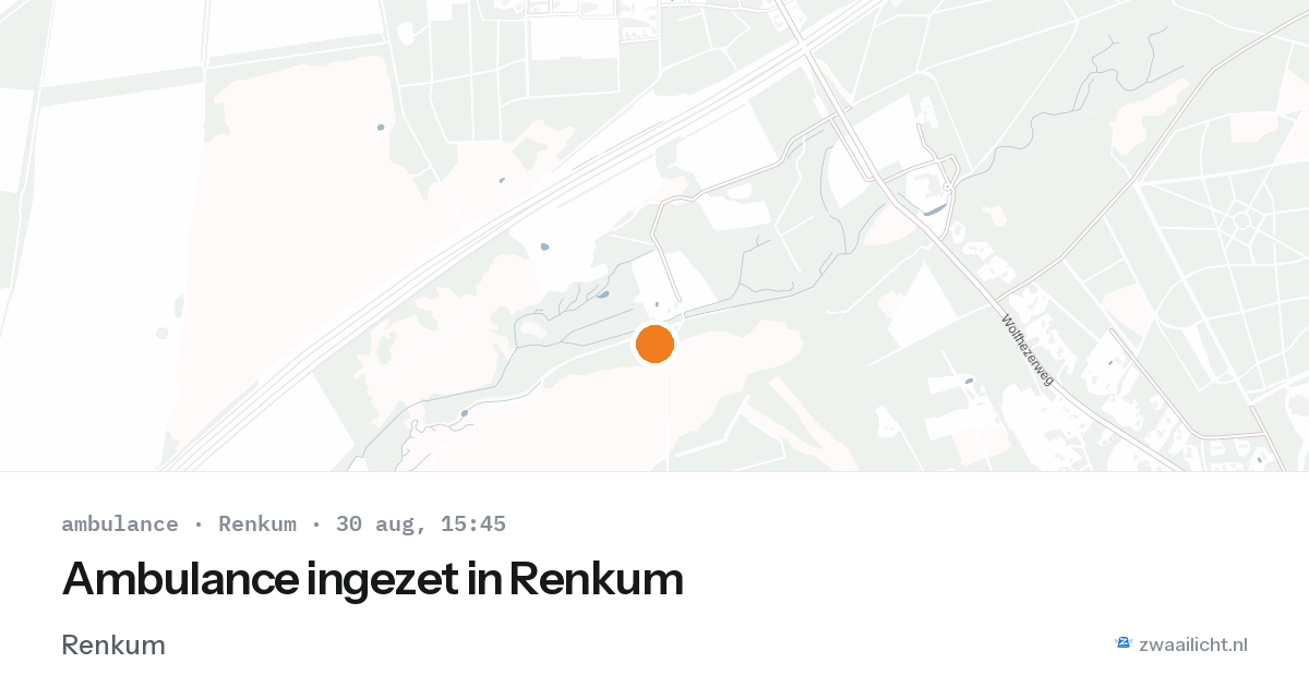 Ambulance ingezet in Renkum — 30 aug 2026