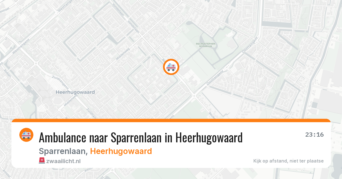 Ambulance naar Sparrenlaan in Heerhugowaard — 16 mei 2026