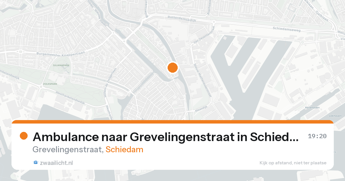 Ambulance naar Grevelingenstraat in Schiedam — 20 aug 2026