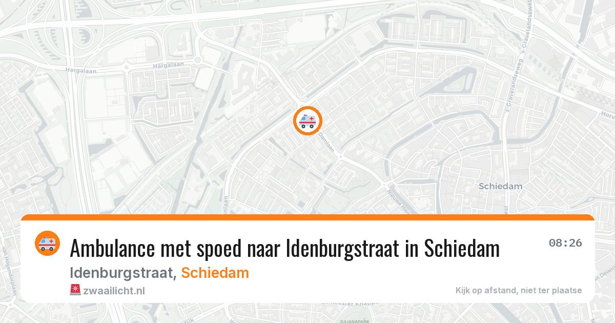 Ambulance met spoed naar Idenburgstraat in Schiedam — 11 aug 2026
