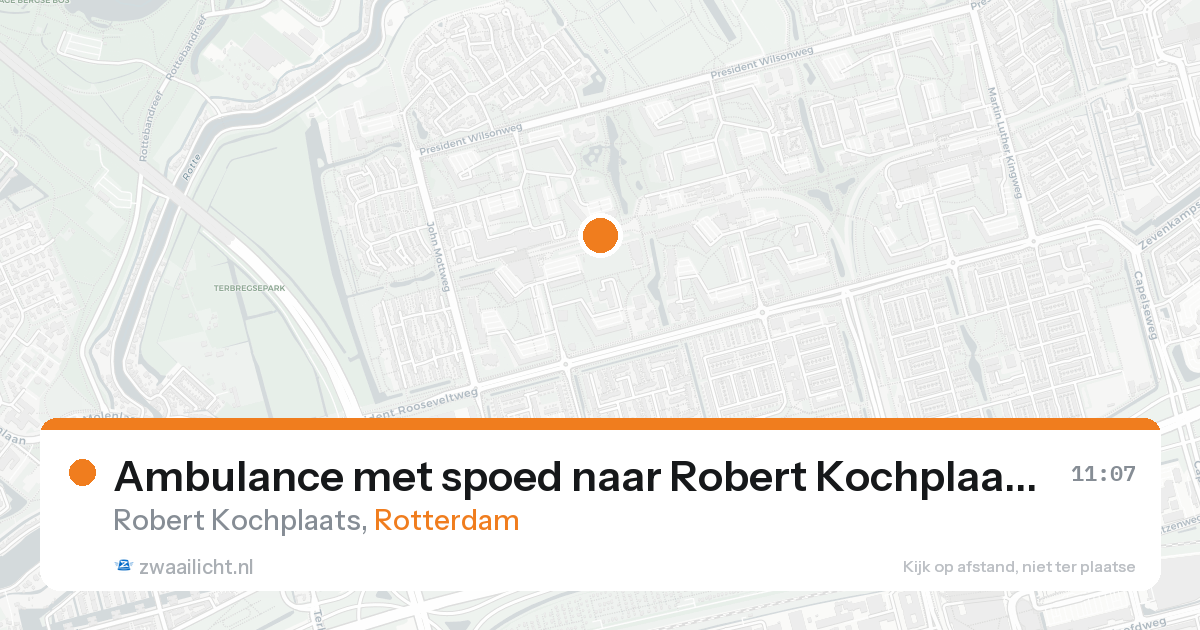 Ambulance met spoed naar Robert Kochplaats in Rotterdam — 16 aug 2026