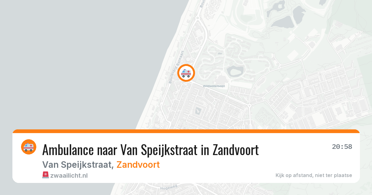 Ambulance naar Van Speijkstraat in Zandvoort — 11 aug 2026