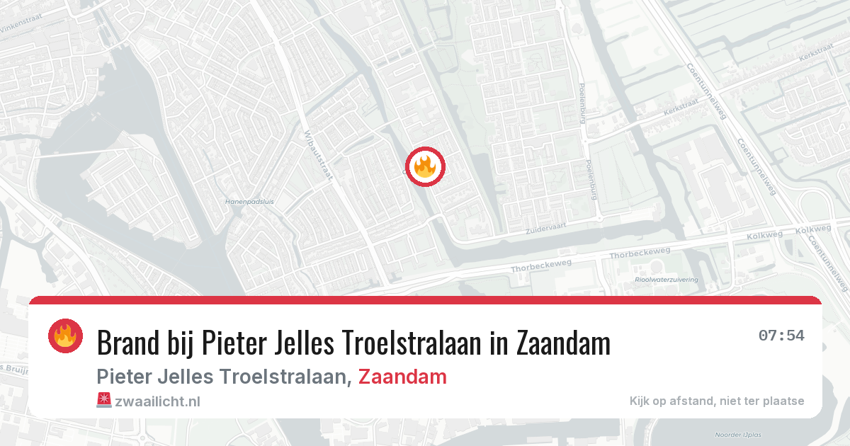 Brand bij Pieter Jelles Troelstralaan in Zaandam — 21 feb 2026